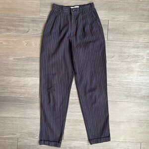 Vintage High-Waist Pinstripe Trousers 80's